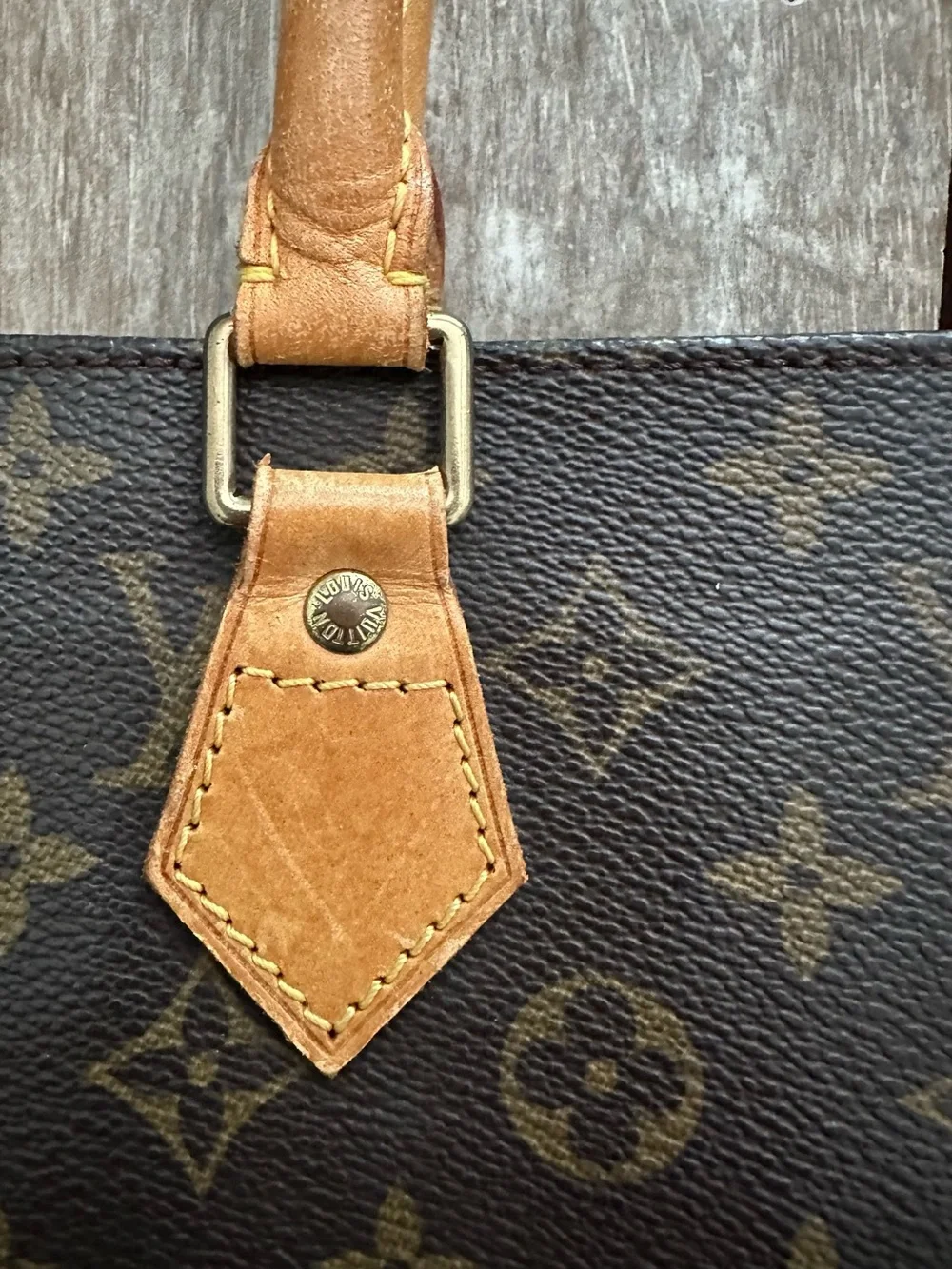 Vintage, 2002 Louis Vuitton Classic Brown/Tan Monogram Canvas Sac Plat Tote Bag